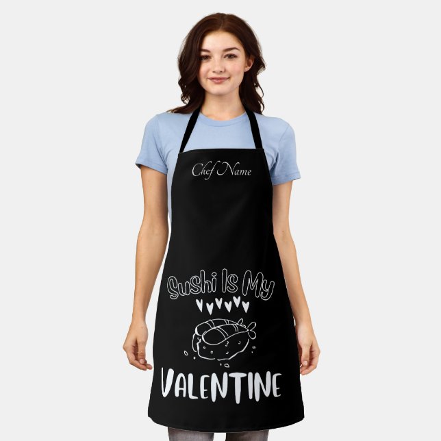 Sushi Is My Valentine Apron (Worn)