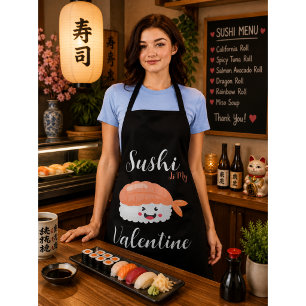 Sushi Is My Valentine Apron