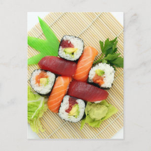 Sushi Japanese Delicious Asian Food Yummy Postcard