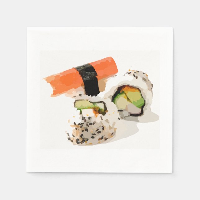 Sushi Japanese dinner party Napkin (Front)