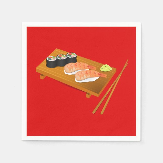 Sushi Japanese dinner party Napkin (Front)