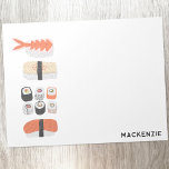 Sushi Japanese Food Art Personalised Notepad<br><div class="desc">A stack of delicious Sushi from Japan.  Makes your stationery more fabulous.  Original art by Nic Squirrell. Change the name to personalise,  or remove it if you prefer.</div>