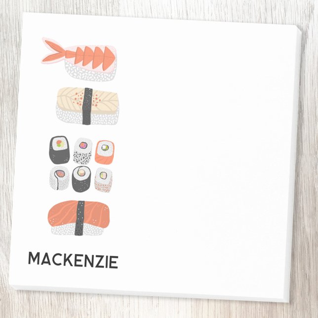 Sushi Japanese Food Art Personalised Post-it Notes (Japanese sushi personalized Post It notes)