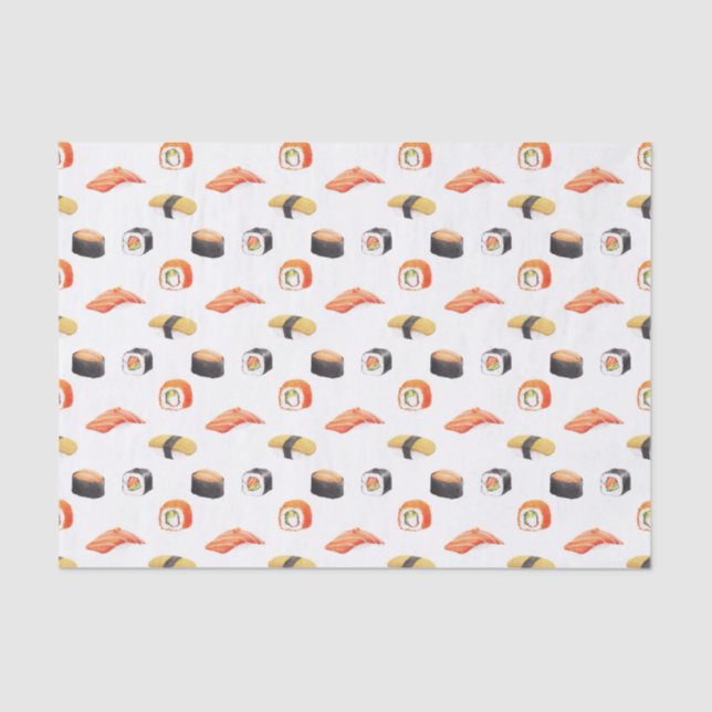 Sushi Japanese Food Pattern Tissue Paper (Front)