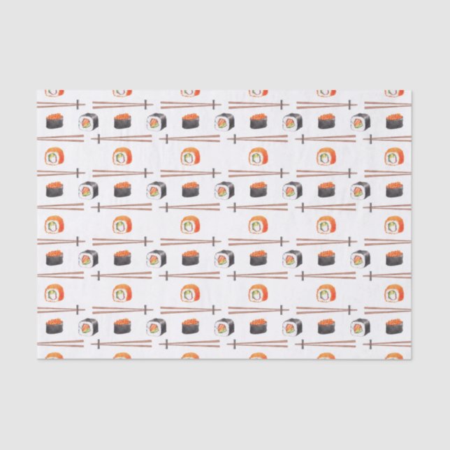 Sushi Japanese Food Pattern Tissue Paper (Front)