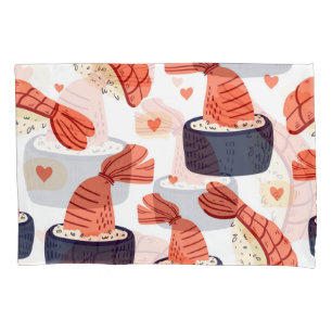 Sushi Japanese Food Seamless Pattern Pillowcase