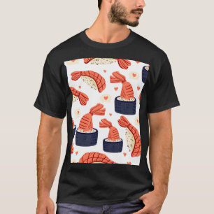 Sushi Japanese Food Seamless Pattern T-Shirt