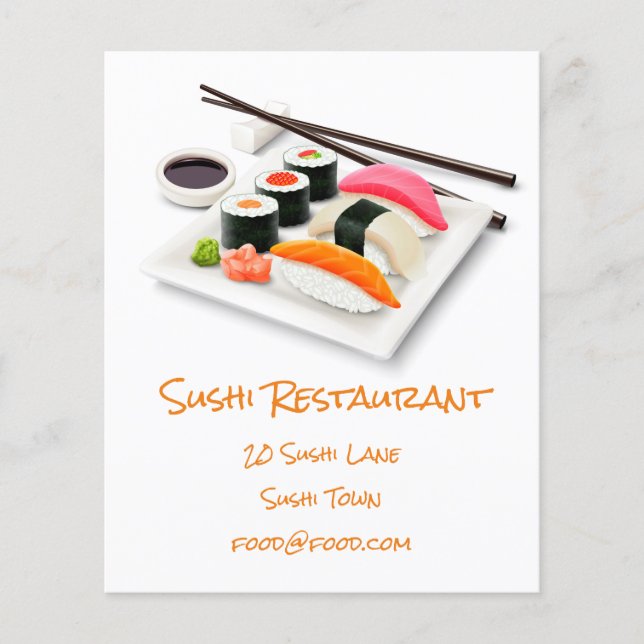 Sushi Japanese modern food restaurant Flyer (Front)