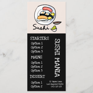 Sushi Japanese restaurant dinner menu