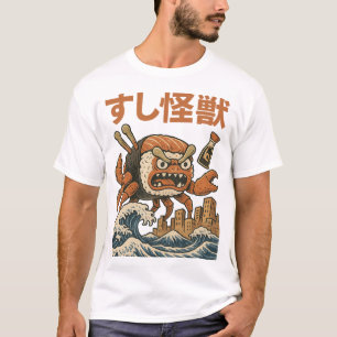 Sushi Kaiju Monster - Japanese Retro Art T-Shirt