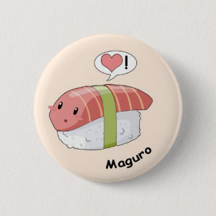 Sushi kawaii 6 cm round badge
