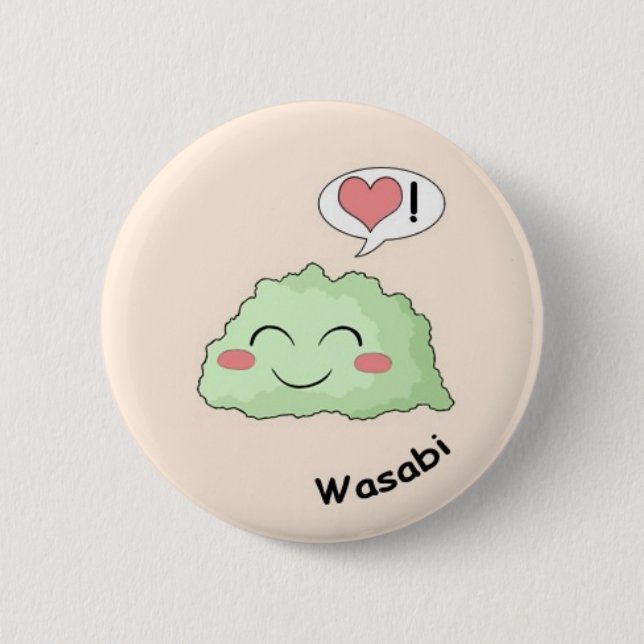 Sushi kawaii 6 cm round badge (Front)