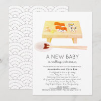 Sushi Kawaii Baby Shower by Mail Invitation