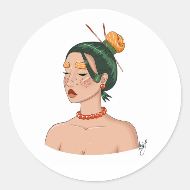 Sushi Lady Sticker (Front)