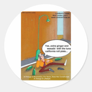 Sushi Lifestyle Changes Funny Tees Cards Mugs Gift Classic Round Sticker
