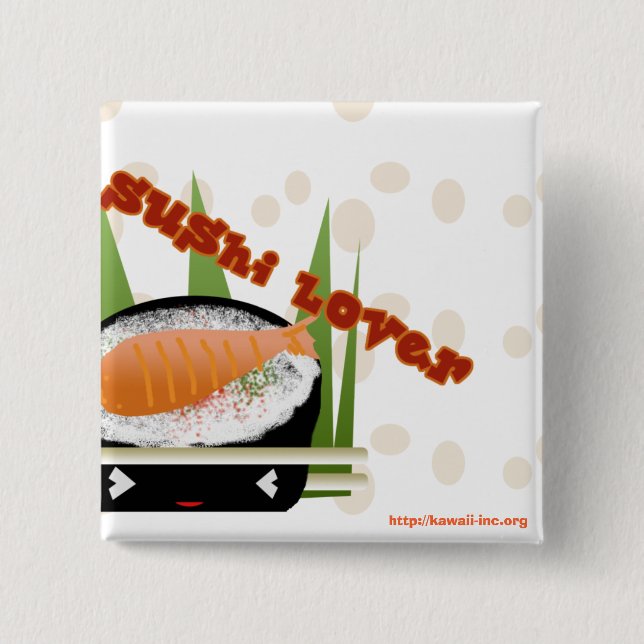Sushi Lover 15 Cm Square Badge (Front)