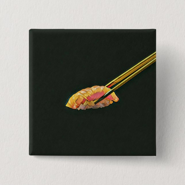 Sushi lover gift 15 cm square badge (Front)