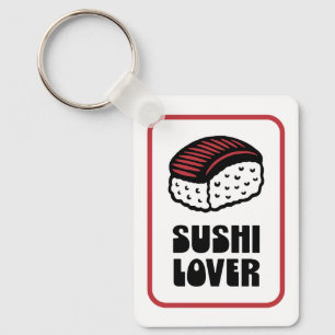 Sushi lover nigiri retro aesthetic key ring