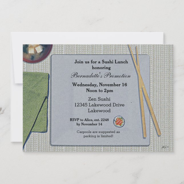 Sushi Lunch Invitations (Front)