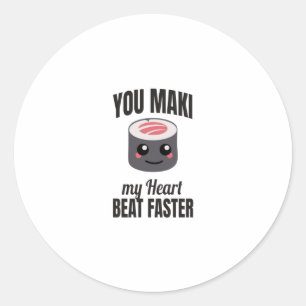 Sushi Maki Japanese Food Cooking Gift Idea Classic Round Sticker