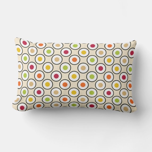 Sushi Maki Polka Dots Lumbar Cushion (Front)