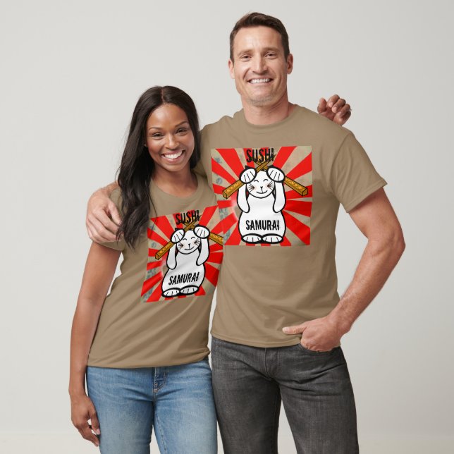 Sushi Maneki Neko ? Samurai T-Shirt (Unisex)