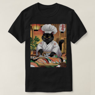 Sushi Master Black Cat T-Shirt