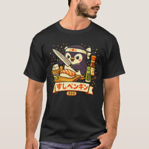 Sushi Master Penguin – Cute Japanese Chef Art T-Shirt