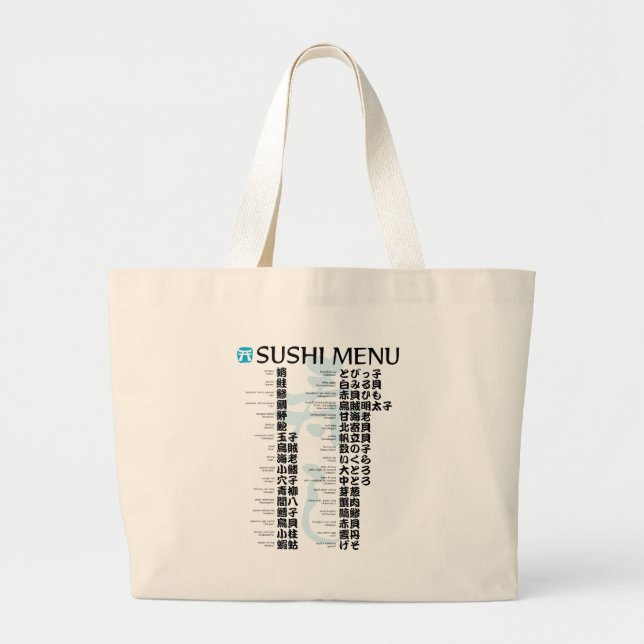 Sushi menu-Jpanese Large Tote Bag (Front)