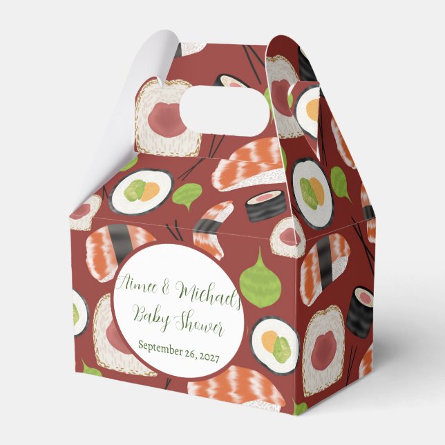 Sushi Neutral Baby Shower Favour Box (Front Side)