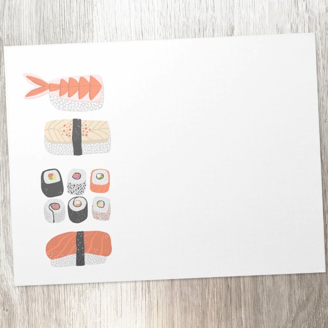 Sushi Nigiri Maki Roll Japanese Food Art Notepad (Japanese sushi fun food art notepad)