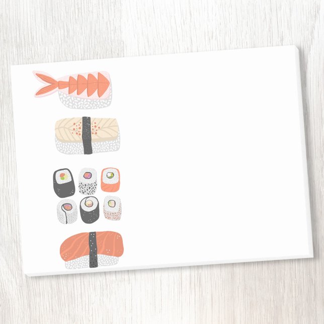 Sushi Nigiri Maki Roll Japanese Food Art Post-it Notes (Japanese sushi fun food art post it notes)
