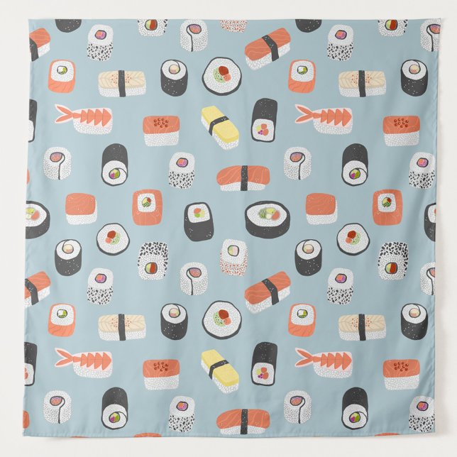 Sushi Nigiri Maki Roll Pattern Tapestry (Japanese sushi pattern tapestry)