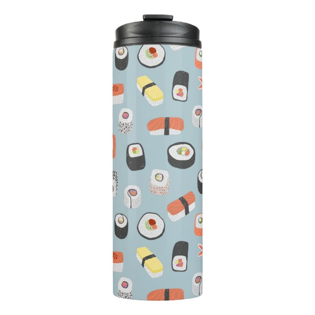 Sushi Nigiri Maki Roll Pattern Thermal Tumbler (Front)