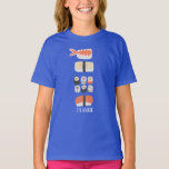 Sushi Nigiri Sashimi Maki Roll Name T-Shirt<br><div class="desc">Delicious sushi for those who love Japanese food.  Yum!
Replace or remove the name to customise.</div>