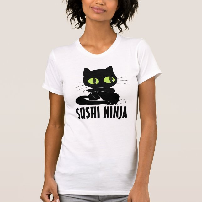 SUSHI NINJA CAT funny T-shirts (Front)