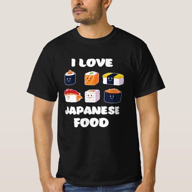 Sushi Noodles Anime Manga Funny Japan Otaku Outfit T-Shirt (Front)