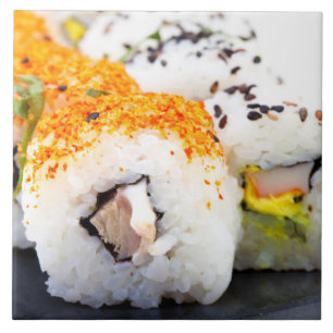 Sushi on a plate ceramic tile