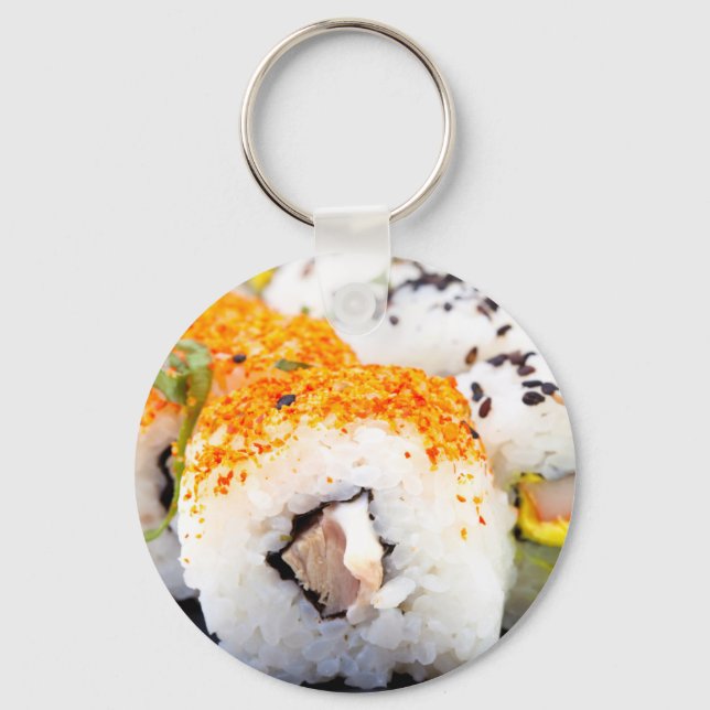 Sushi on a plate key ring (Front)