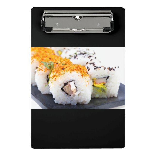 Sushi on a plate mini clipboard (Front)