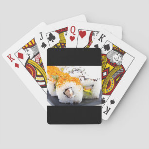Sushi on a plate playing cards