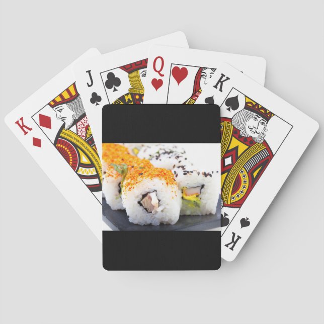 Sushi on a plate playing cards (Back)