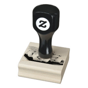 Sushi on a plate rubber stamp