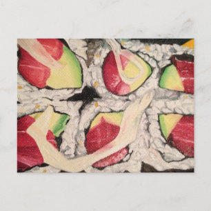 Sushi Painting Postcard