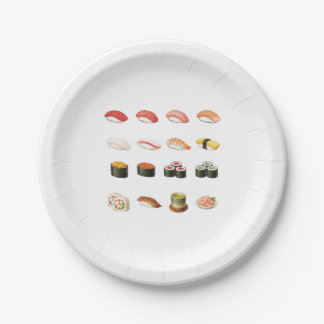 Sushi Paper Plates – Japanese Food Party Design