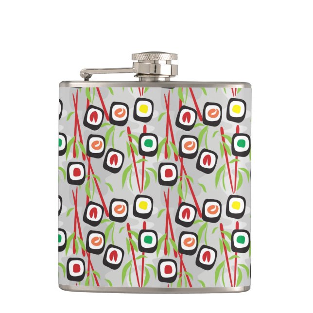 Sushi Pattern Hip Flask (Front)