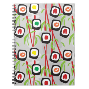 Sushi Pattern Notebook