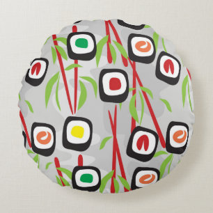Sushi Pattern Round Cushion