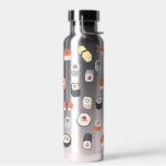 Sushi Pattern Water Bottle<br><div class="desc">A fun sushi food art pattern for those who love Japanese cuisine.  Original art by Nic Squirrell. Change the bottle colour to customise.</div>