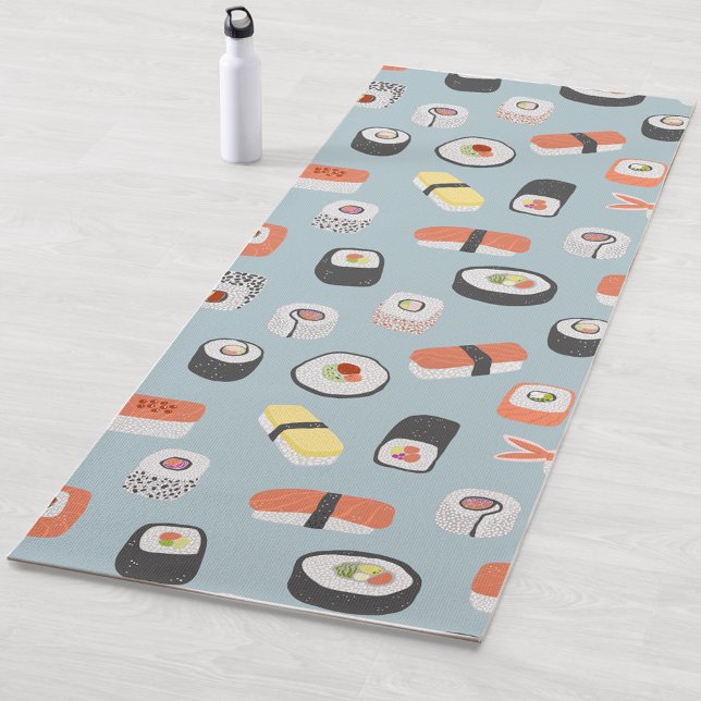 Sushi Pattern Yoga Mat (Fun Japanese Sushi yoga mat)